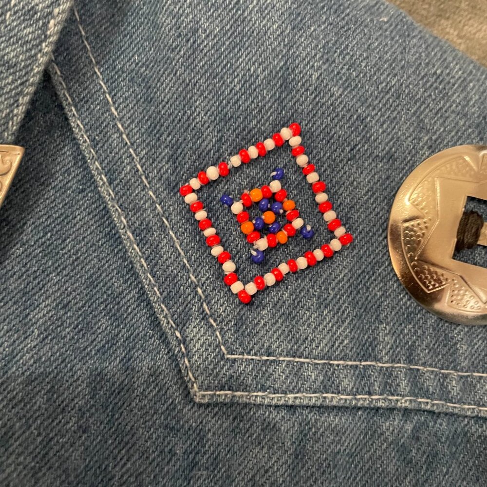 ✨ STUNNING Vintage SK Wear 1990s Southwestern Beaded Denim Jacket Ranch Size 6 ✨ - Picture 5 of 13